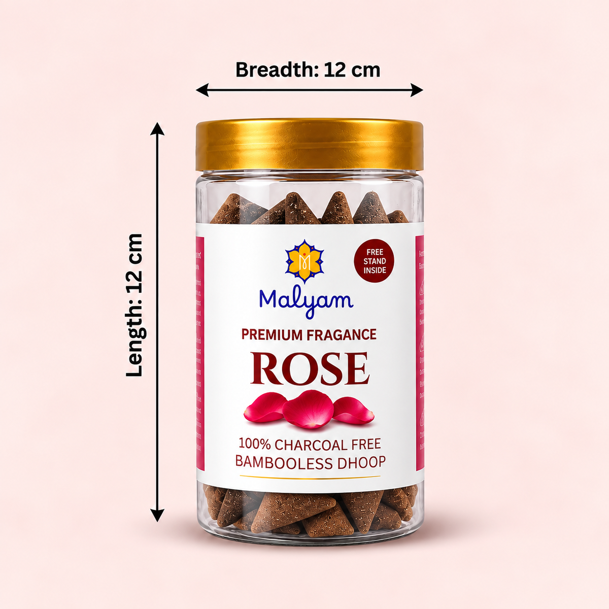 Rose Premium Dhoop Cones – Pack of 3