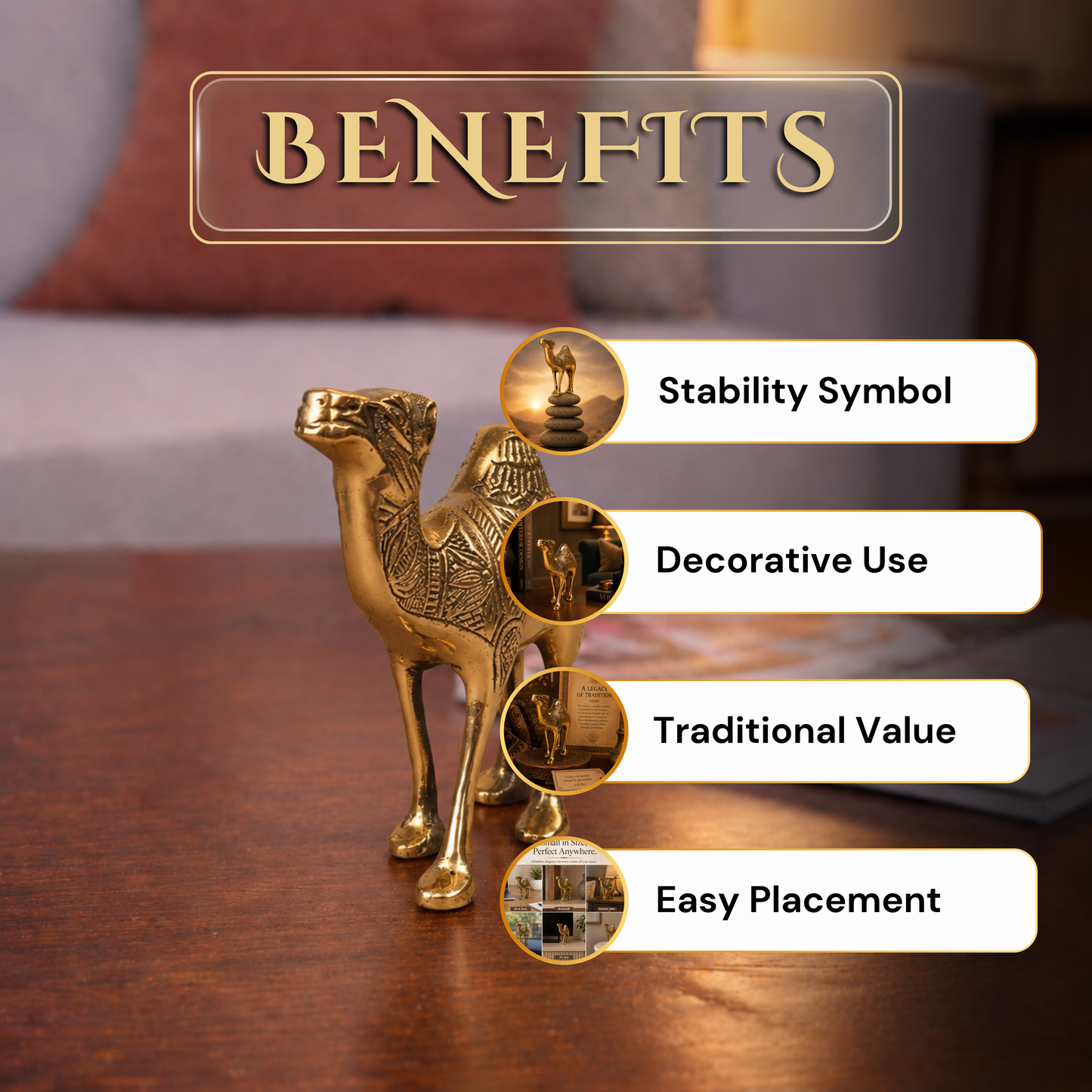 DESIGN CAMEL STATUE BRASS