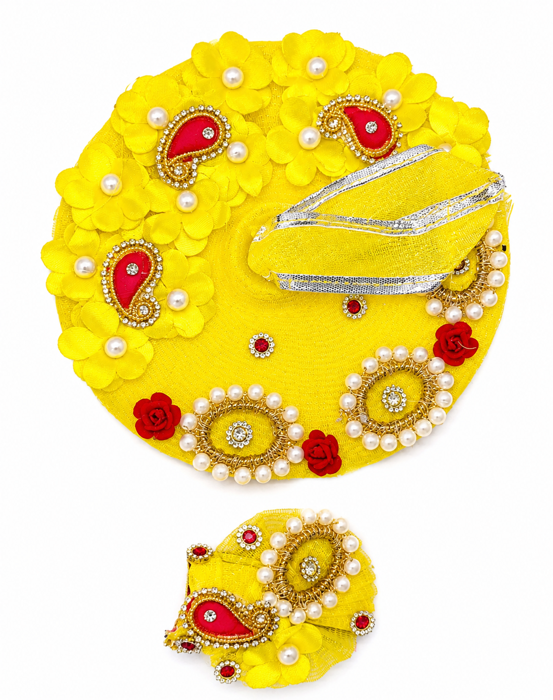 Laddu Gopal  Yellow Floral Dress | Krishna Murti for Pooja & Home Decor